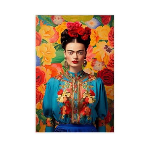 Poster "Frida Kahlo" (14) auf Leinwand, Schlafzimmer, Dekoration, Landschaft, Büro, Raumdekoration, Geschenk, 30 x 45 cm von DSTRJ
