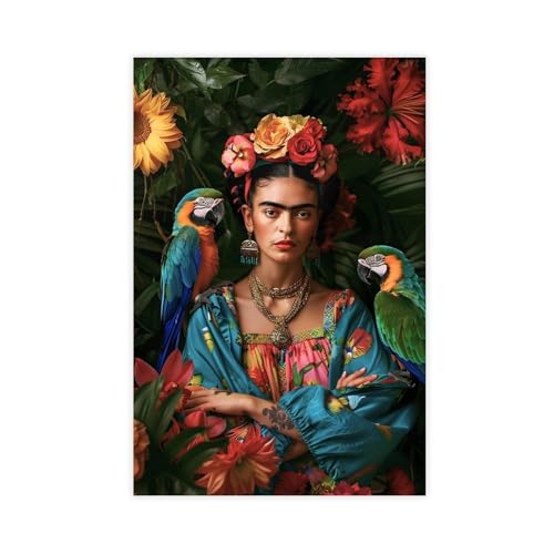 Poster "Frida Kahlo" (17) auf Leinwand, Wandkunst, Dekordruck, Bild Gemälde für Wohnzimmer, Schlafzimmer, Dekoration, 30 x 45 cm von DSTRJ