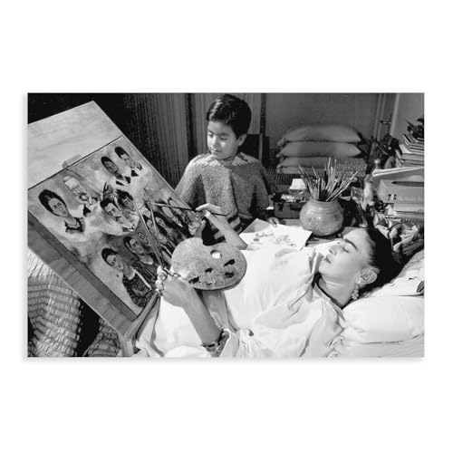 Poster "Frida Kahlo" (18) auf Leinwand, Schlafzimmer, Dekoration, Landschaft, Büro, Raumdekoration, Geschenk, 20 x 30 cm von DSTRJ