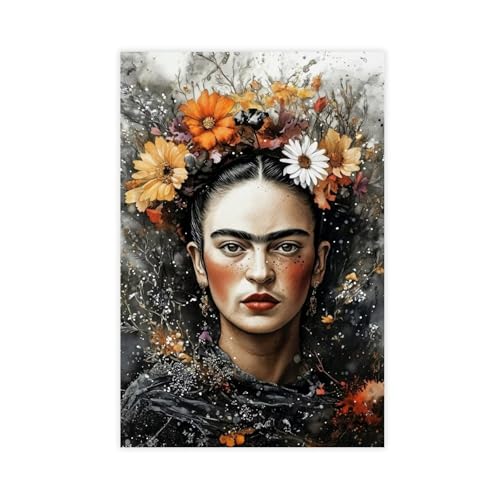 Poster "Frida Kahlo" (19) auf Leinwand, Wandkunst, Dekordruck, Bild Gemälde für Wohnzimmer, Schlafzimmer, Dekoration, 30 x 45 cm von DSTRJ