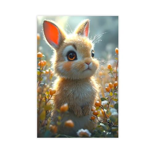 Poster mit niedlichem Hasen-Motiv, 1 Leinwand-Poster, Wandkunst, Dekordruck, Bild Gemälde für Wohnzimmer, Schlafzimmer, Dekoration, 30 x 45 cm Poster mit niedlichem Hasen-Motiv, 1 Leinwand-Poster, Wandkunst, Dekordruck, Bild Gemälde für Wohnzimmer, Schlafzimmer, Dekoration, 30 x 45 cm von DSTRJ