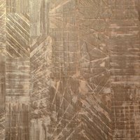 Geometrie Linien Ingwer Kupfer Metallic Tapete Kunstleder Strukturiert von DSVinteriors