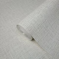 Grau Off White Faux Sackleinen Webstoff Strukturiert Uni Moderne Tapeten Rollen von DSVinteriors
