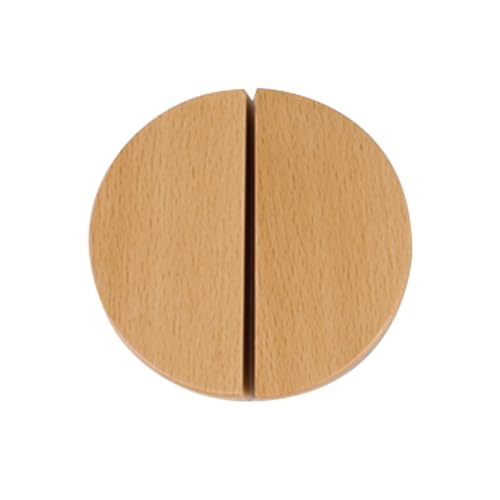 2 Stück Holzgriff Halbmond Schubladengriff,Halbkreis Schubladenknöpfe,dekorative Tür Schrankgriff für Schrank,Kleiderschrank,Bücherschrank,Lochabstand 64mm (Beechwood) von DSWZLQDXB