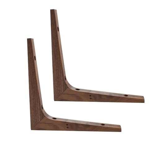 2 Stück Holzkonsole Wand-Winkel Regalträger massivem Naturholz,Trennwand Tablarträger Halterung für Regale in Küche,Bücherregal,Dreieck Holz-Regalhalterung Wandkonsole Schwebende (13.5cm,A) von DSWZLQDXB