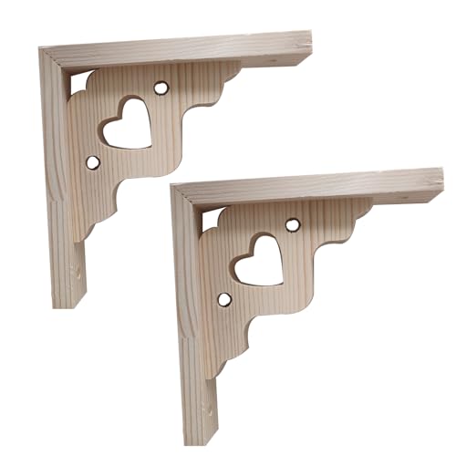 2 Stück Holzkonsole Wand-Winkel Regalträger massivem Naturholz Dreieck Holz-Regalhalterung Wandkonsole Schwebende,Trennwand Tablarträger Halterung für Regale in Küche,Bücherregal (25cm,C) von DSWZLQDXB