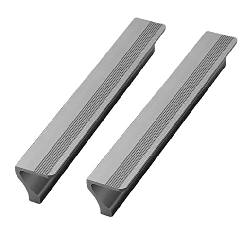 2 Stück Möbelgriffe 7-förmig Türgriff Aluminiumlegierung Küchenschrank Schrank Zugknöpfe Kommode Schubladengriff Stangengriff Küchenschrank Ziehgriffe Knauf,Grau (Hole distance 96mm) von DSWZLQDXB