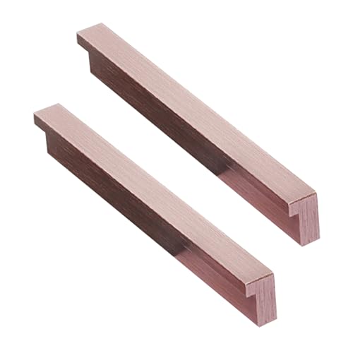 2 Stück Möbelgriffe L Form Küchenschrank Schrank Türgriff Aluminiumlegierung Zugknöpfe Kommode Schubladengriff Stangengriff Küchenschrank Ziehgriffe Knauf,Roségold (Hole distance 64mm) von DSWZLQDXB