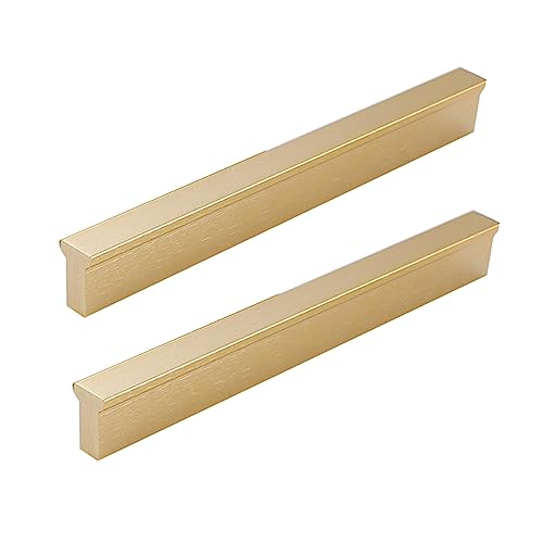 2 Stück Möbelgriffe T Form Küchenschrank Schrank Türgriff Aluminiumlegierung Zugknöpfe Kommode Schubladengriff Stangengriff Küchenschrank Ziehgriffe Knauf,Gold (Hole distance 128mm) von DSWZLQDXB