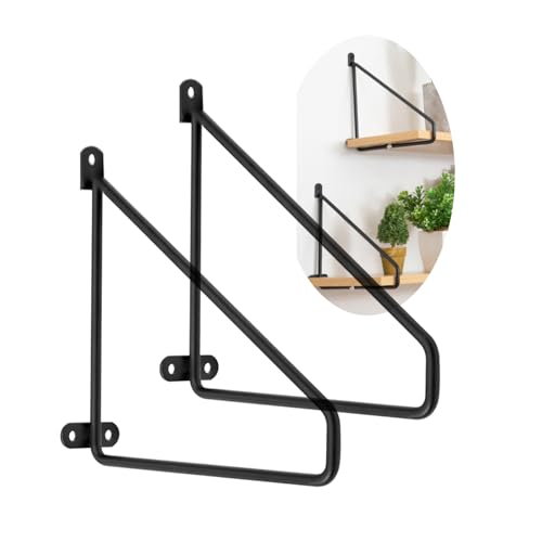 2 Stück Regal Halterung Dreieck Regalträger Wandkonsole Trennwand Tablarträger Wandmontage Regalhalterungen Schwimmende Unterstützung Halterung für Regale in Küche,Bücherregal (30cm,Black) von DSWZLQDXB