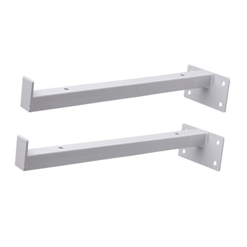 2 Stück Regalträger Haken-Stil,Wand-Winkel Halterung Unsichtbarkeit,Trennwandhalterung Metall,Tablarträger,Schwimmende Regalhalterungen für Zuhause,Büro,Garten (40cm,White) von DSWZLQDXB