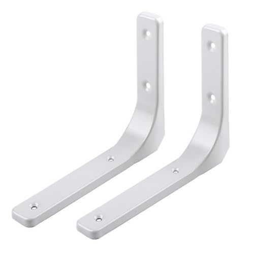 2 Stück Regalwinkel Schwerlast,Regalhalterung L-förmige,Regalträger Metall 90 Grad Winkel Regal Tablarträger Rechte für Wandhalterung Regal,Eckregal,Bücherregale,Küchenregale (150mm×125mm,white) von DSWZLQDXB