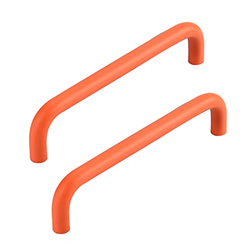 2 Stück Schrankknöpfe Mehrfarbig Türknöpfe für Kinder Bunte Möbelgriffe Aluminiumlegierung SchubladeKnauf für Schränke,Innentüren,Wohnzimmer,U-förmiges Design (Hole distance 192mm,orange) von DSWZLQDXB