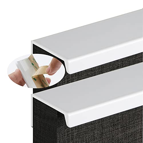 2 Stück Selbstklebende Unsichtbar Garderobengriff Versteckt Kein Stanzen Aluminiumlegierung Schubladeknöpfe Helles Weiß Schranktürgriffe Rechter Winkel Türklinken (Length 150mm) von DSWZLQDXB