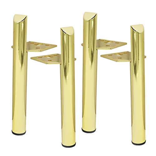 4 Stück Ersatz Möbelfüße kaltgewalzter Stahl Möbel Stützbeine Möbelbeine Metallfuß für Bett Sofa und Nachttisch Küche Füße Arbeitsplatte Schreibtisch Tischbeine Möbel Beine (13cm,Gold) von DSWZLQDXB