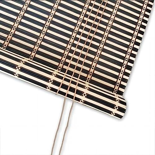 Bambusrollo Seitenzugrollo 70% Bambus Rollo Natur Jalousine Schwarz und weiß Schattierung Bambus Raffrollo Holzrollos Lichtfilter Sonnenschutz und Sichtschutz Rollo Fenster Patio (W80 x H80 cm) von DSWZLQDXB