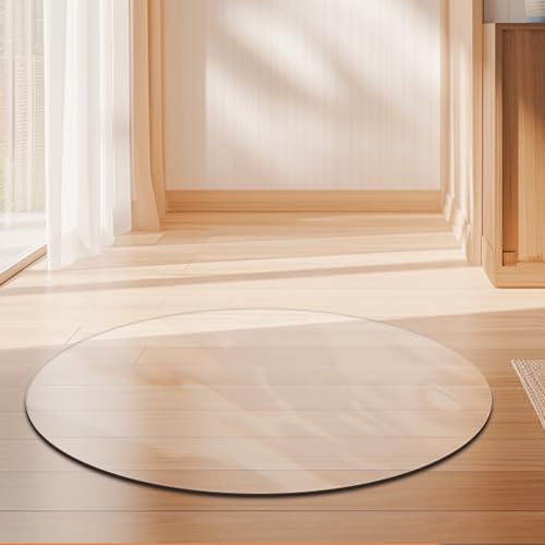 Bodenschutzmatte Transparent Rund,Unterlage Schreibtischstuhl rutschfest,Geruchsfrei,Schutzmatte Bürostuhl PVC Matte,Bodenmatte,Unterlegmatte (2mm,65cm) von DSWZLQDXB