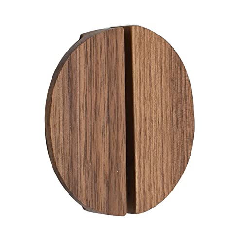2 Stück Holzgriff Halbmond Schubladengriff Halbkreis Schubladenknöpfe dekorative Tür Schrankgriff für Schrank,Kleiderschrank,Bücherschrank (Walnut) von DSWZLQDXB