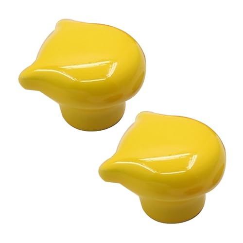 DSWZLQDXB 2 Stück Keramikgriff Mehrfarbig Eulenförmiges Design Türknöpfe für Kinder Niedlicher SchubladeKnauf Möbelgriffe Einloch Porzellan Schrankknöpfe für Schränke,Wohnzimmer (yellow) von DSWZLQDXB