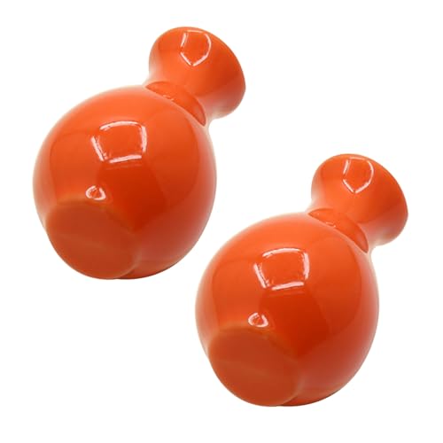 DSWZLQDXB 2 Stück Möbelgriffe Einloch Porzellan Keramikgriff Mehrfarbig Vasen-Design Design Türknöpfe für Kinder Niedlicher SchubladeKnauf Schrankknöpfe für Schränke,Wohnzimmer (orange) von DSWZLQDXB