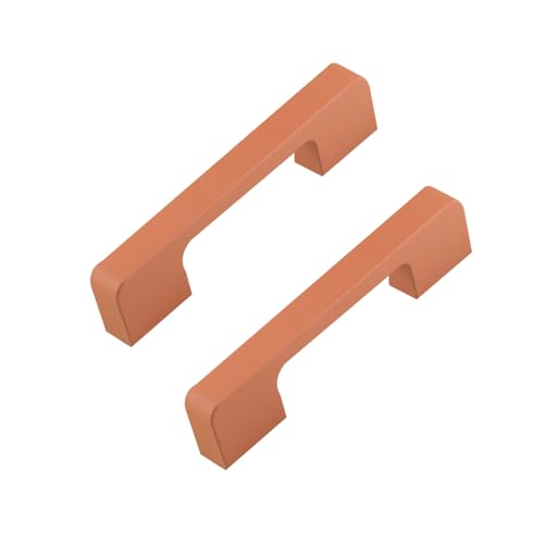 DSWZLQDXB 2 Stück Möbelgriffe Küchenschrank Mehrfarbig Türgriff Massive Aluminiumlegierung Zugknöpfe Kommode Schubladengriff Stangengriff Ziehgriffe Knauf (Orange,Hole pitch 128mm) von DSWZLQDXB