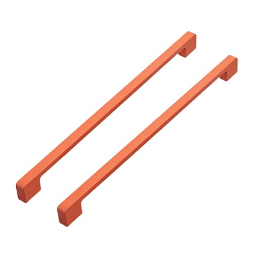 DSWZLQDXB 2 Stück Möbelgriffe Küchenschrank Schrank Türgriff Aluminiumlegierung Zugknöpfe Kommode Schubladengriff Stangengriff Küchenschrank Ziehgriffe Knauf,orange (Hole spacing 128mm) von DSWZLQDXB