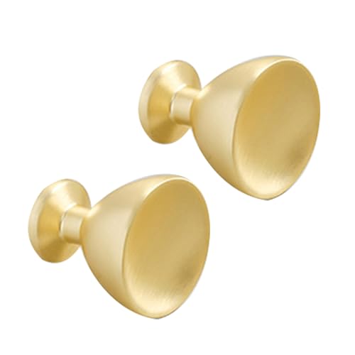 DSWZLQDXB 2 Stück Möbelgriffe Schrank Türgriff Zink-Legierung Zugknöpfe Kommode Schubladengriff Stangengriff Küchenschrank Ziehgriffe Knauf (Gold,Single hole) von DSWZLQDXB