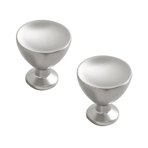 DSWZLQDXB 2 Stück Möbelgriffe Schrank Türgriff Zink-Legierung Zugknöpfe Kommode Schubladengriff Stangengriff Küchenschrank Ziehgriffe Knauf (silver,Single hole) von DSWZLQDXB