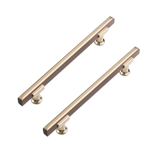 DSWZLQDXB 2 Stück Möbelgriffe Zink Aluminium Küchenschrank Schubladengriff Europäischer Stil ziehen StangenKnöpfe Relinggriff Türknäufe Kommode (Brown,Hole pitch 128mm) von DSWZLQDXB