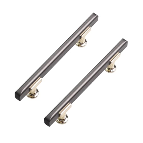 DSWZLQDXB 2 Stück Möbelgriffe Zink Aluminium Küchenschrank Schubladengriff Europäischer Stil ziehen StangenKnöpfe Relinggriff Türknäufe Kommode (Grey,Hole pitch 128mm) von DSWZLQDXB