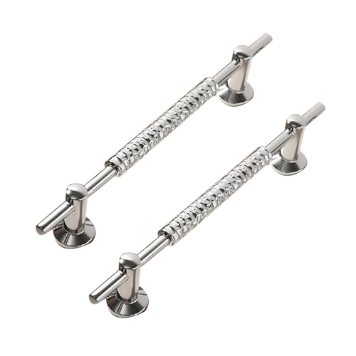DSWZLQDXB 2 Stück Möbelgriffe Zinklegierung Schublade Türgriff Glänzendes Silber SchrankKnöpfe knäufe Ziehgriffe für Kleiderschrank,Schlafzimmer,Kommode Kabinett (Hole pitch 96mm) von DSWZLQDXB
