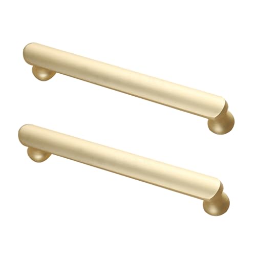 DSWZLQDXB 2 Stück SchrankKnöpfe Gebürstetes Gold knäufe Oval Ziehgriffe Möbelgriffe Zinklegierung Schublade Türgriff für Kleiderschrank,Schlafzimmer,Kommode Kabinett (Hole pitch 192mm) von DSWZLQDXB