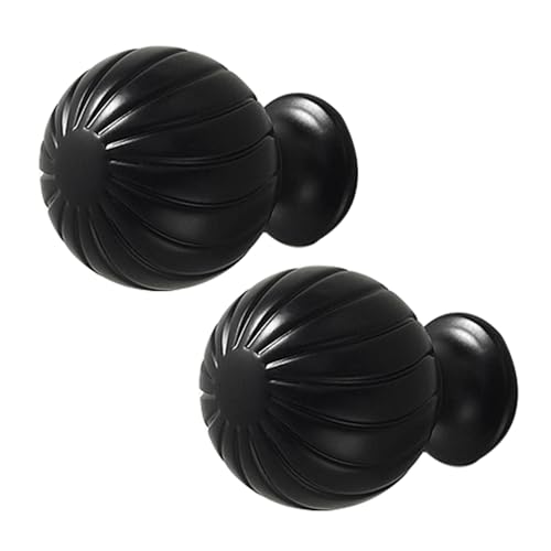 DSWZLQDXB 2 Stück SchrankKnöpfe Kreisförmig knäufe Ziehgriffe Möbelgriffe Zinklegierung Kugelförmig Schublade Türgriff für Kleiderschrank,Schlafzimmer,Kommode Kabinett (Black) von DSWZLQDXB