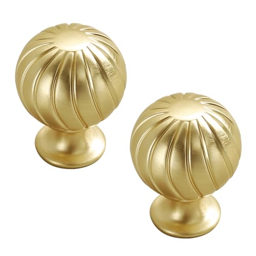 DSWZLQDXB 2 Stück SchrankKnöpfe Kreisförmig knäufe Ziehgriffe Möbelgriffe Zinklegierung Kugelförmig Schublade Türgriff für Kleiderschrank,Schlafzimmer,Kommode Kabinett (copper) von DSWZLQDXB