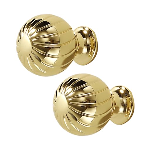 DSWZLQDXB 2 Stück SchrankKnöpfe Kreisförmig knäufe Ziehgriffe Möbelgriffe Zinklegierung Kugelförmig Schublade Türgriff für Kleiderschrank,Schlafzimmer,Kommode Kabinett (gold) von DSWZLQDXB