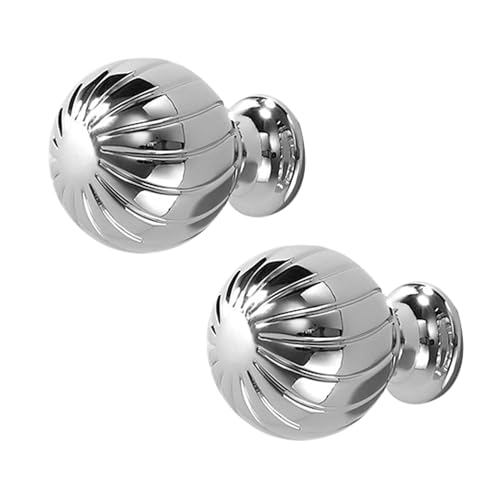 DSWZLQDXB 2 Stück SchrankKnöpfe Kreisförmig knäufe Ziehgriffe Möbelgriffe Zinklegierung Kugelförmig Schublade Türgriff für Kleiderschrank,Schlafzimmer,Kommode Kabinett (silver) von DSWZLQDXB
