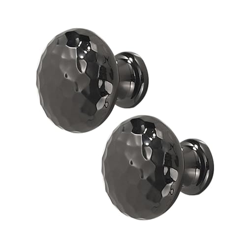 DSWZLQDXB 2 Stück SchrankKnöpfe knäufe Ziehgriffe Möbelgriffe Zinklegierung Weinschrankgriffe Schublade Türgriff für Kleiderschrank,Schlafzimmer,Kommode Kabinett (Single hole,Black) von DSWZLQDXB