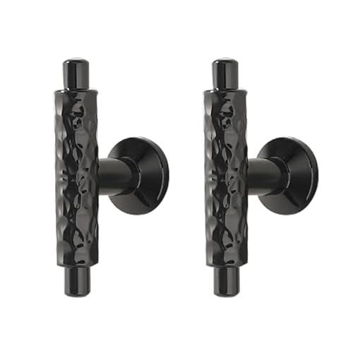 DSWZLQDXB 2 Stück SchrankKnöpfe knäufe Ziehgriffe Möbelgriffe Zinklegierung Weinschrankgriffe Schublade Türgriff für Kleiderschrank,Schlafzimmer,Kommode Kabinett (T-Single hole,Black) von DSWZLQDXB