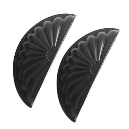DSWZLQDXB 2 Stück Schubladenknöpfe Schale Halbmond Schrankgriff Unsichtbarkeit Schubladengriff Zinklegierung dekorative Tür Halbkreis für Schrank,Kleiderschrank,Bücherschrank (Black) von DSWZLQDXB