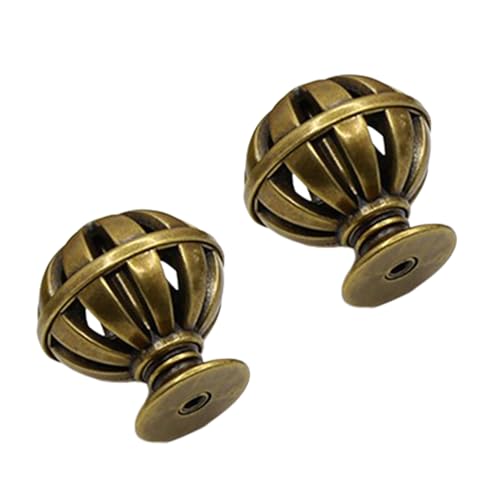 DSWZLQDXB 2 Stück Türgriff antiken Stil mit durchbrochenem Vogelkäfig-Design SchrankKnöpfe Retro knäufe Ziehgriffe Möbelgriffe Zinklegierung Schublade kugelförmig für Kleiderschrank (Antique bronze) von DSWZLQDXB