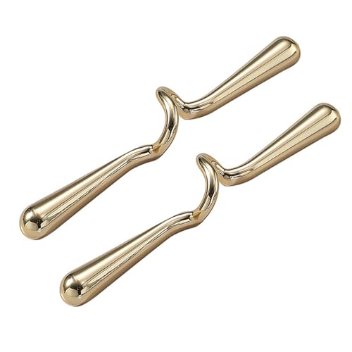 DSWZLQDXB 2 Stücke Möbelgriffe Zinklegierung,Stangengriff Wellenförmiges Design Türgriff SchubladenKnöpfe für Küchenschränke Schrank,Kleiderschrank Zieht Griffe (gold,Hole spacing 192mm) von DSWZLQDXB