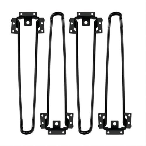 DSWZLQDXB 4 Stück Stealth Möbelfüße,Outdoor klappbar Haarnadel Tischbeine,Computer Schreibtisch Tischbeine,U-förmig abnehmbar Eisen Tischbeine Möbel Hardware,Aufbewahrungsfüße,Schwarz (51cm) von DSWZLQDXB
