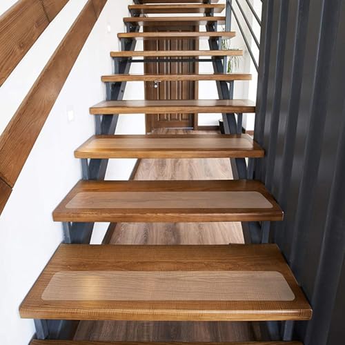 DSWZLQDXB Antirutschstreifen für Treppen Transparent Stufenmatten Innen Treppenteppich Matten selbstklebend Antirutschmatte,rutschfeste Klebeband für Holzstufen Teppichstufen (30cm×80cm) von DSWZLQDXB