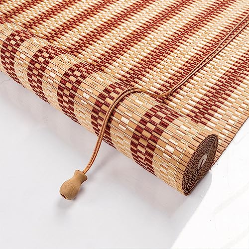 DSWZLQDXB Bambus Vorhang 85% Beschattung Trennwand-Lift-Rollos jalousien Teleskopisch Jalousie BambusRollo Balkon Rollläden Seitenzugrollo Natur Holzrollos Sonnencreme Zen Bildschirm (W90 x H200 cm) von DSWZLQDXB