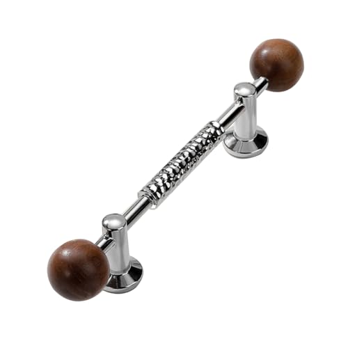 DSWZLQDXB Möbelgriffe Zinklegierung Schublade Türgriff mit Walnussball SchrankKnöpfe knäufe Ziehgriffe für Kleiderschrank,Schlafzimmer,Kommode Kabinett (Hole pitch 128mm,silver) von DSWZLQDXB