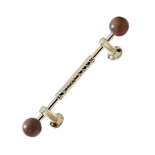 DSWZLQDXB Möbelgriffe Zinklegierung Schublade Türgriff mit Walnussball SchrankKnöpfe knäufe Ziehgriffe für Kleiderschrank,Schlafzimmer,Kommode Kabinett (Hole pitch 96mm,gold) von DSWZLQDXB