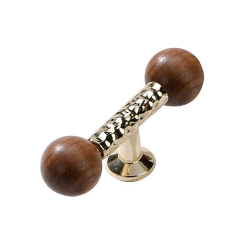 DSWZLQDXB Möbelgriffe Zinklegierung Schublade Türgriff mit Walnussball SchrankKnöpfe knäufe Ziehgriffe für Kleiderschrank,Schlafzimmer,Kommode Kabinett (Single hole,gold) von DSWZLQDXB