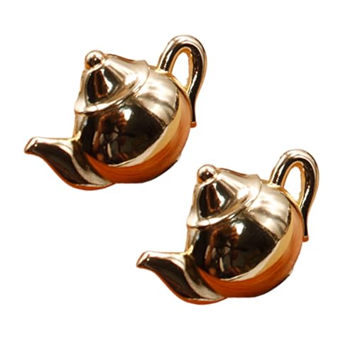 DSWZLQDXB Möbelknöpfe Teekannen-Design Zinklegierung griff Selbstklebende Scheunentorgriff Kleberückseite Schublade Türklinken Schranktürgriffe Inneneinrichtung,2 Stück (gold) von DSWZLQDXB