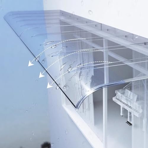 Pultbogenvordach Unsichtbar EingangstürTürdach Regenschutz aus Polycarbonat Überdachung Markise für Garage Balkon Fenster Haus Haustürdach für Tür Terrasse Balkon (40 x 310 cm,Transparent) von DSWZLQDXB
