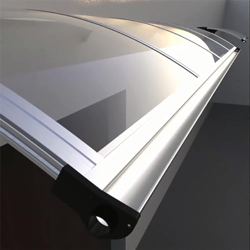 Pultvordach Vordach mit Alu-Regenrinne Transparente Haustür Überdachung,Gartenterrasse Regenschutz Markise Polycarbonat Rahmen aus Aluminium,Pultbogenvordach Schutz vor Regen (65×130cm) von DSWZLQDXB